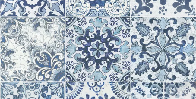 Керамогранит Majolica Blue 600x600x10 Pre-Scored Natural фото №1