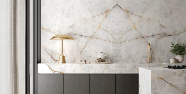 Столешница из керамогранита Aura Lux White 320x160x6(+) Velvet фото №3
