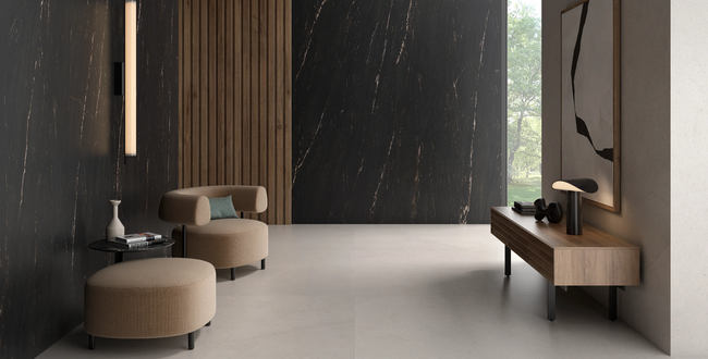 Porcelain stoneware Belvedere Black 320x160x6(+) Polished фото №2