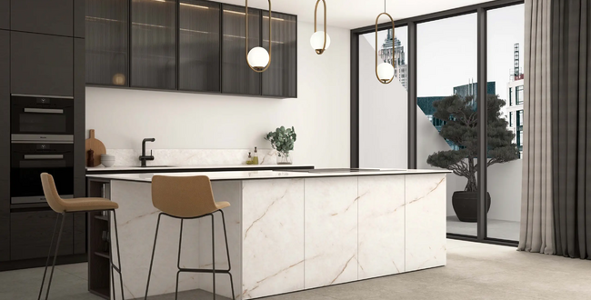 Porcelain stoneware worktop Crystal Lux White 320x160x6(+) Velvet фото №2