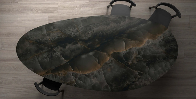 Porcelain stoneware Onice Black 320x160x6(+) Polished фото №3