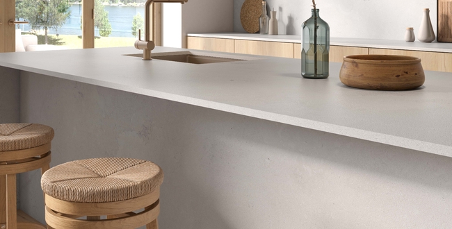 Porcelain stoneware worktop Portland Pearl 324x162x12(+) Feel фото №2