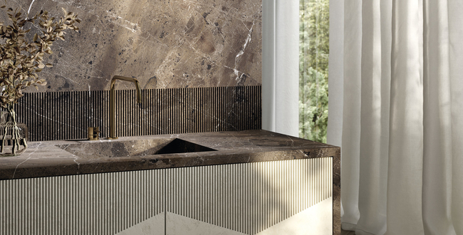 Porcelain countertope Breccia Imperiale 320x160х12 Natural фото №3