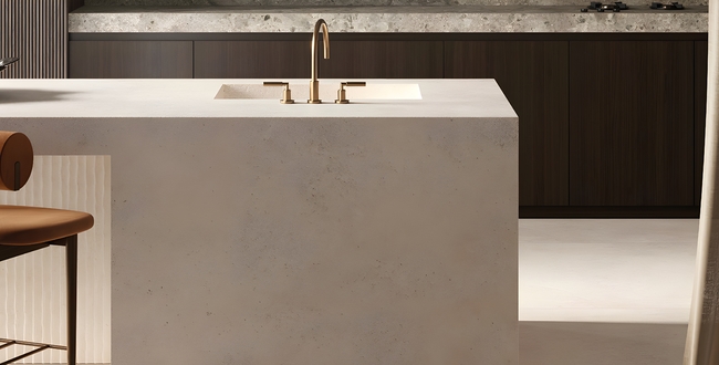 Porcelain countertope Crema Neve 320x160х12 Structured фото №2