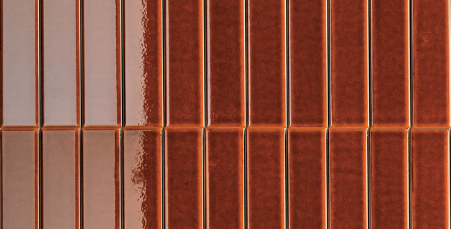 Porcelain stoneware Pulse 40x315x8,5 Copper Flat Glossy фото №2